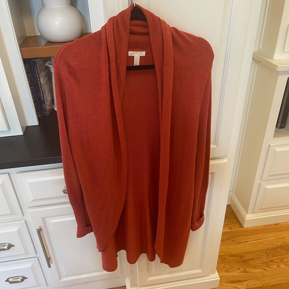 Leith orange open front cardigan